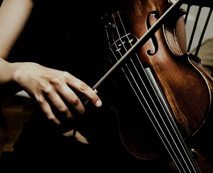 Close-up of a musician playing violin