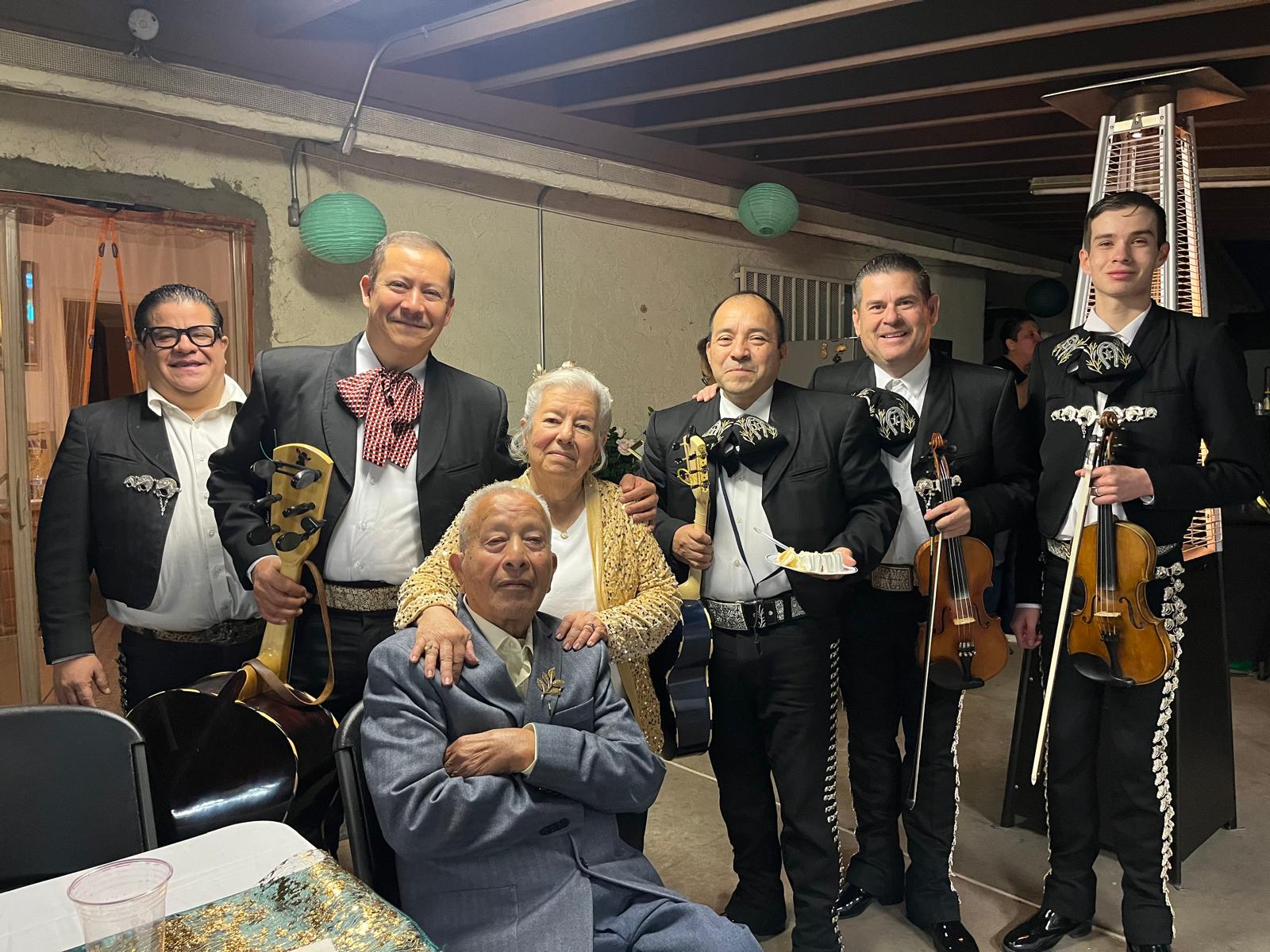 Musicians and a family together in Los Angeles