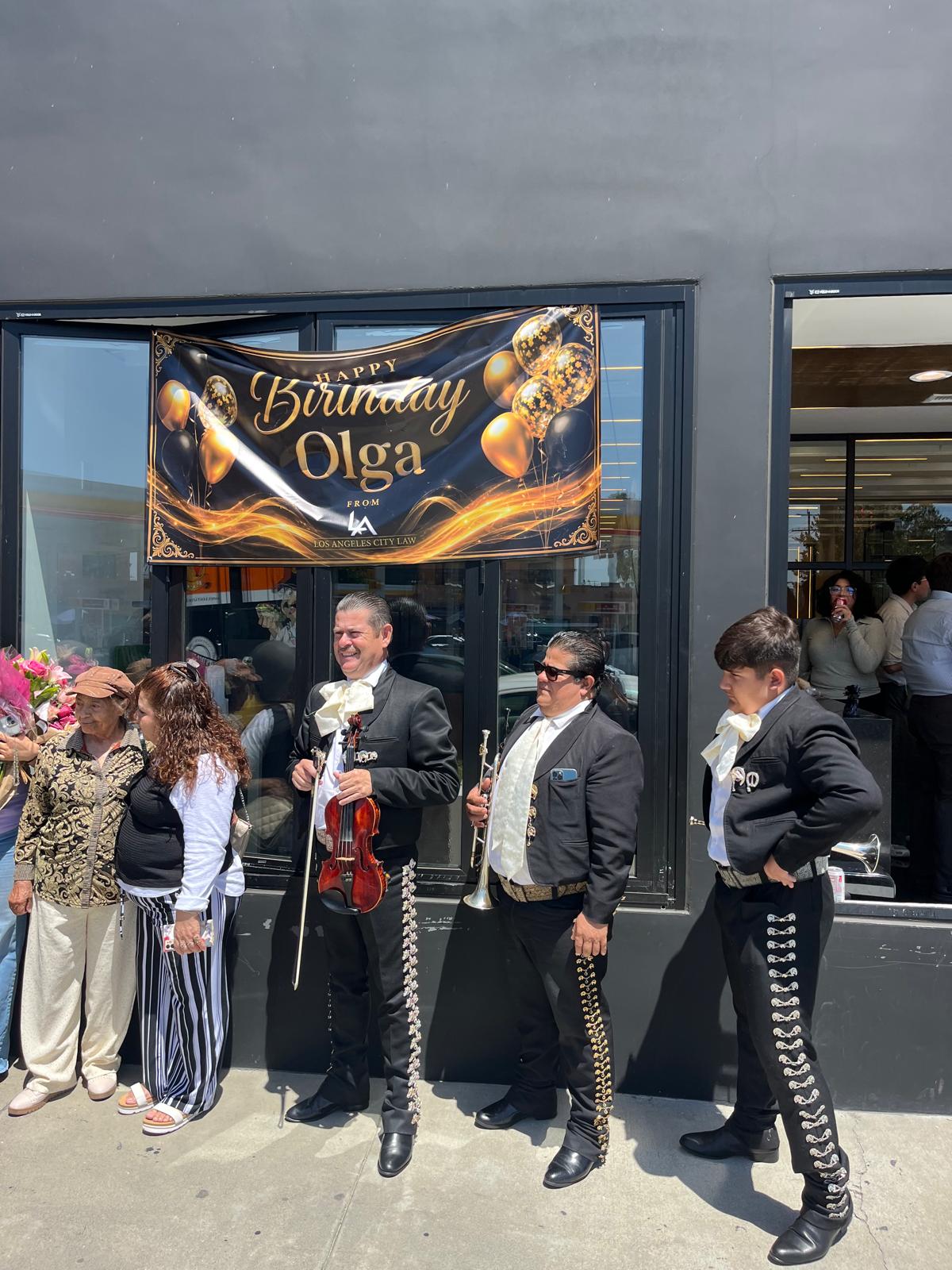 Mariachi musicians at a birthday tribute